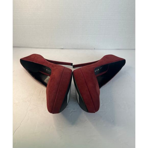 NWT Gianni Marra Burgundy Suede Pointy Toe Platform Stiletto Heel Pump Shoes 9 - Picture 5 of 11